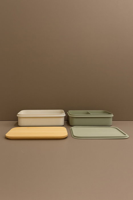 Hermia Set de Cajas de Almuerzo de 2 Piezas Verde y Amarillo
